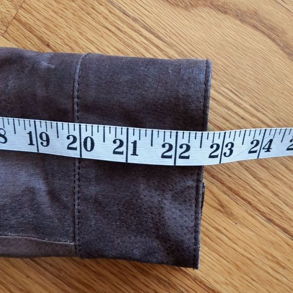 Rudsak 100% Nubuck Leather Biker Moto Jacket Braided Detail Chestnut Brown - Picture 16 of 16